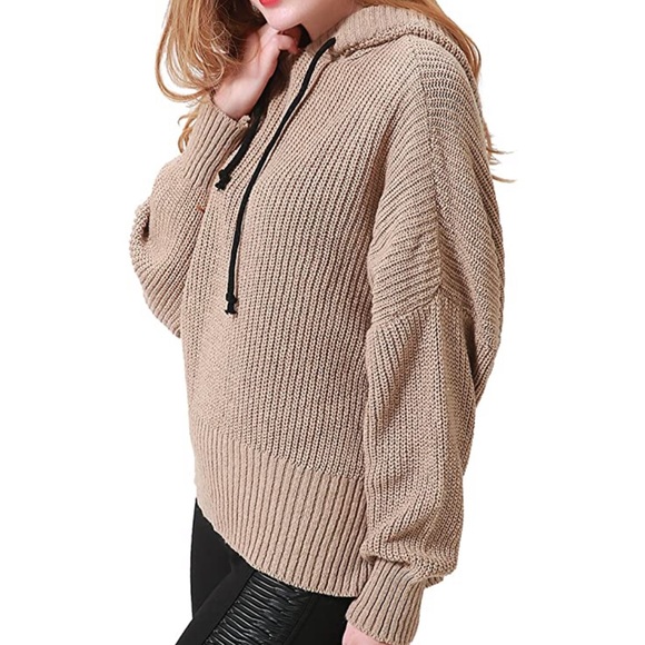 Oversized Hooded Grandpa Sweater Comfy Warm Casual - Picture 3 of 8
